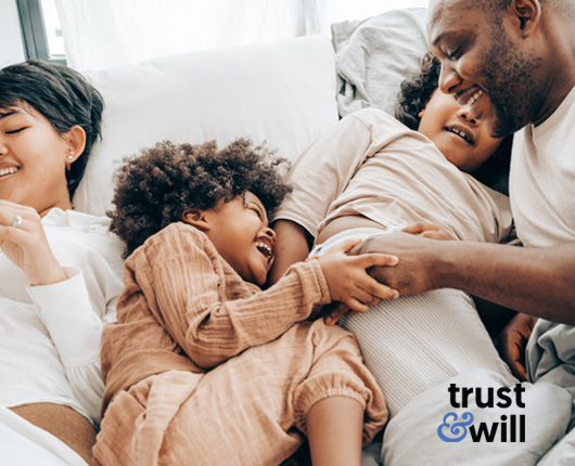 Parents with two kids