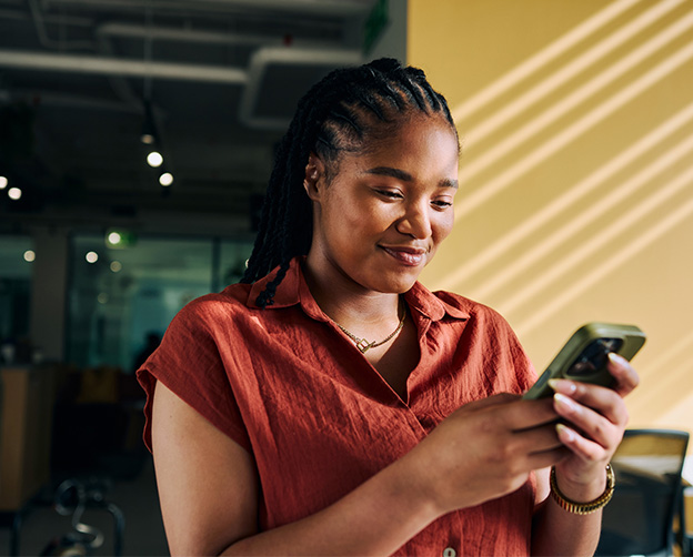 Woman looking at her phone